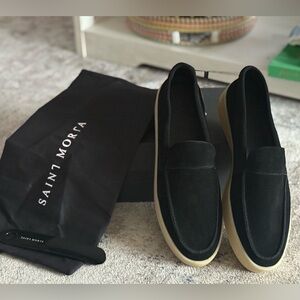 Saint Morta Hemisphere Suede Loafers Black/Gum — Men’s 12 — NWT
